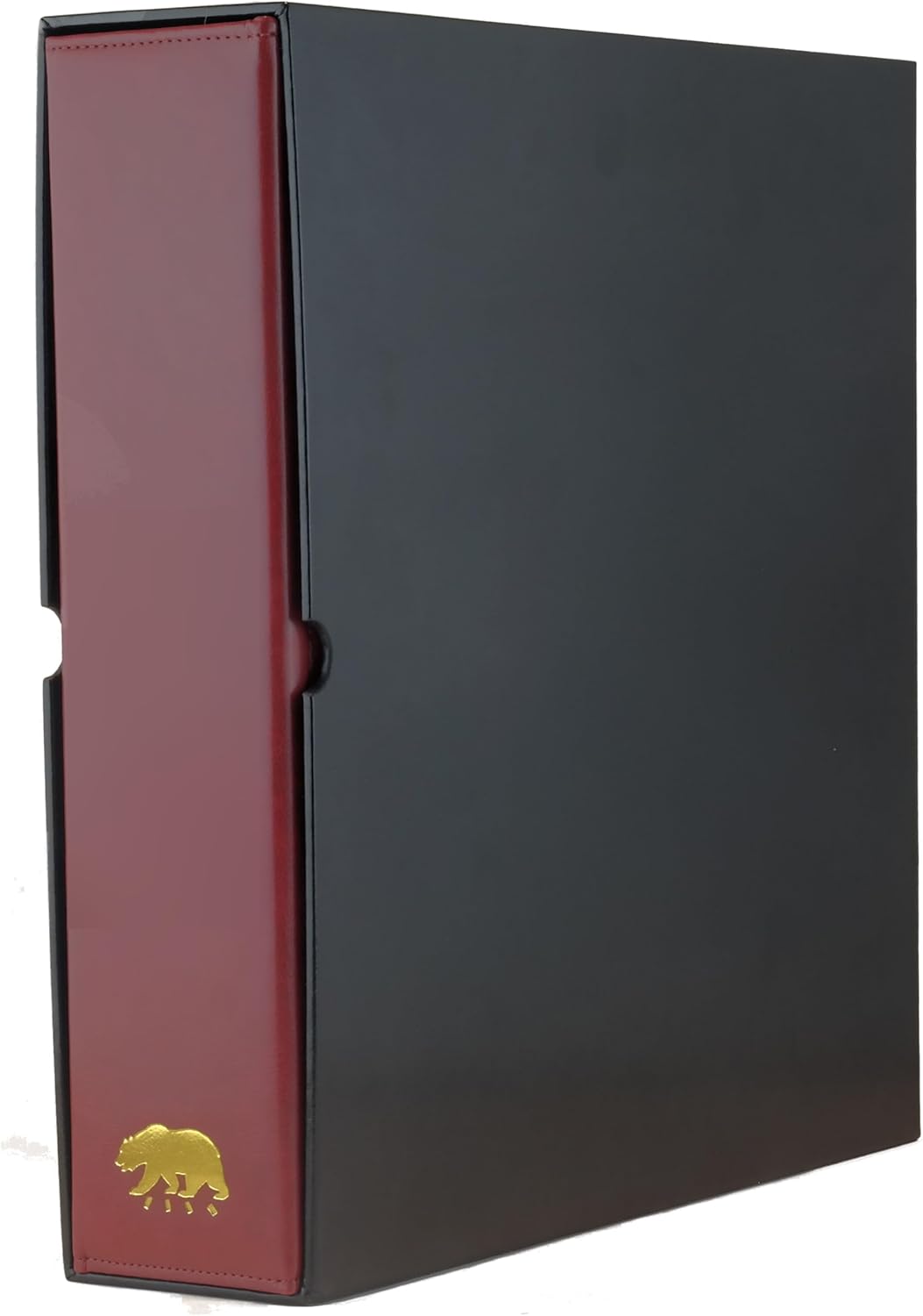 Ursae Minoris Estate Library Deluxe 4 Q-Ring Large Format Binder for Up to 1200 Sports/Trading Cards - Burgundy with Black Slipcase