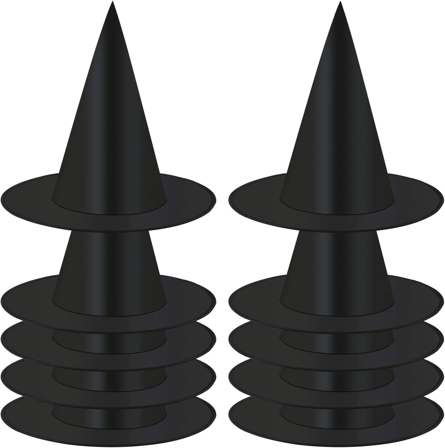 Elcoho 10 Pack Halloween Costume Witch Hat Accessory for Holiday Halloween Party, Black