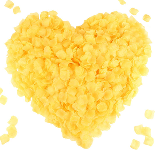 CODE FLORIST 2200 PCS Silk Flower Rose Petals for Wedding Decorations (Orange Yellow)