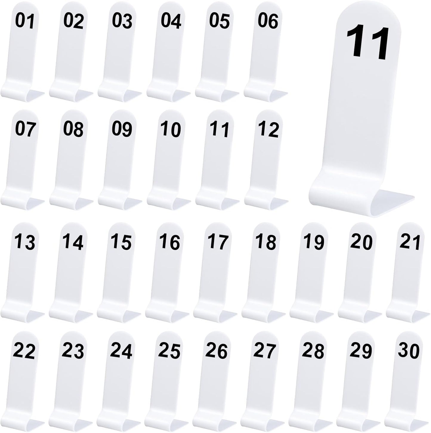 Tuanse 1-30 Table Order Numbers Restaurant Double Sided Acrylic Reception Number Stands Signs for Wedding Restaurant Seating Cafes Party Banquet(White)