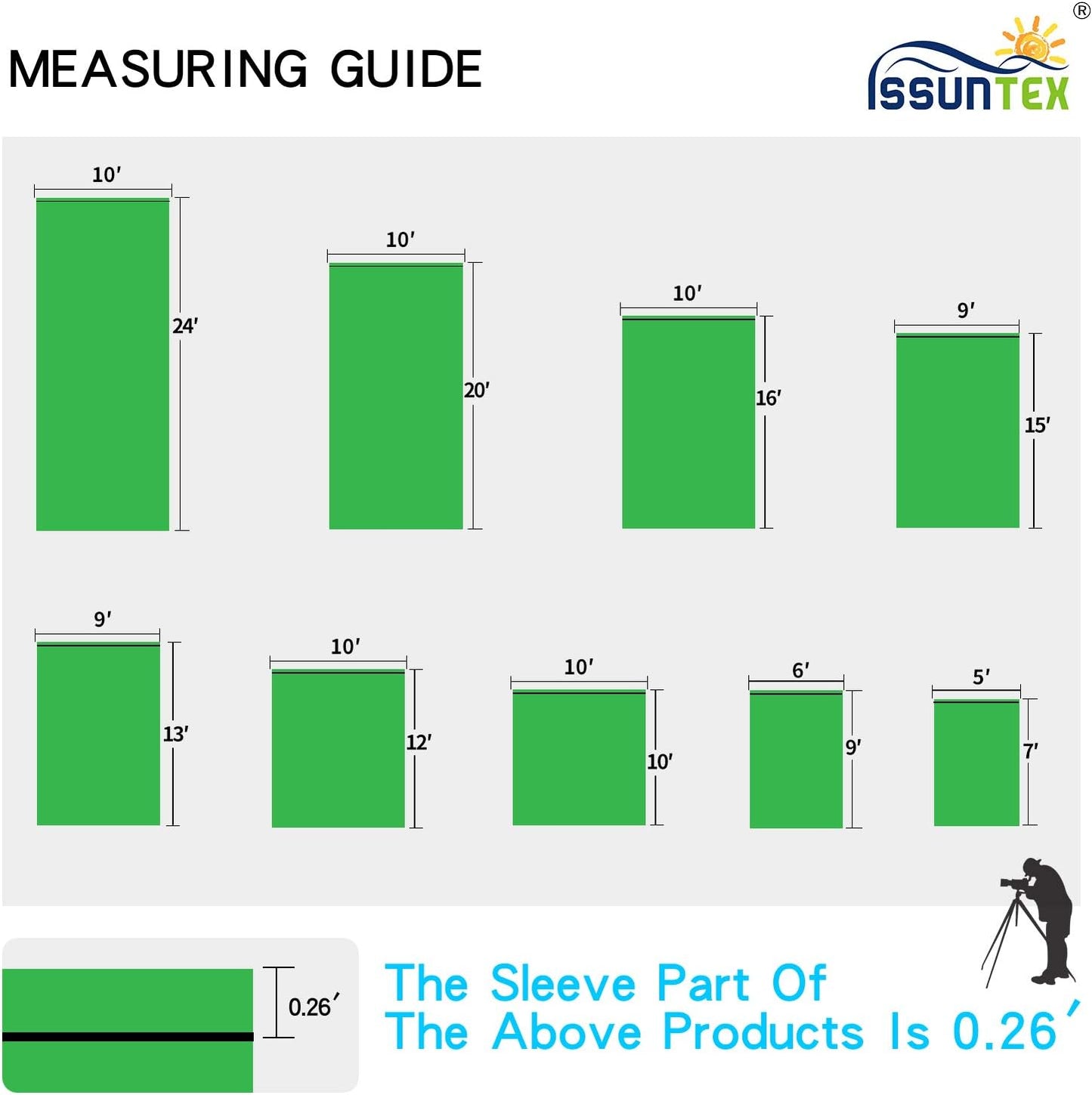 ISSUNTEX 10X10 ft/3X3 Meters Background Photo Backdrop, Photo Studio, Collapsible High Density Screen for Video Photography and Television-Green