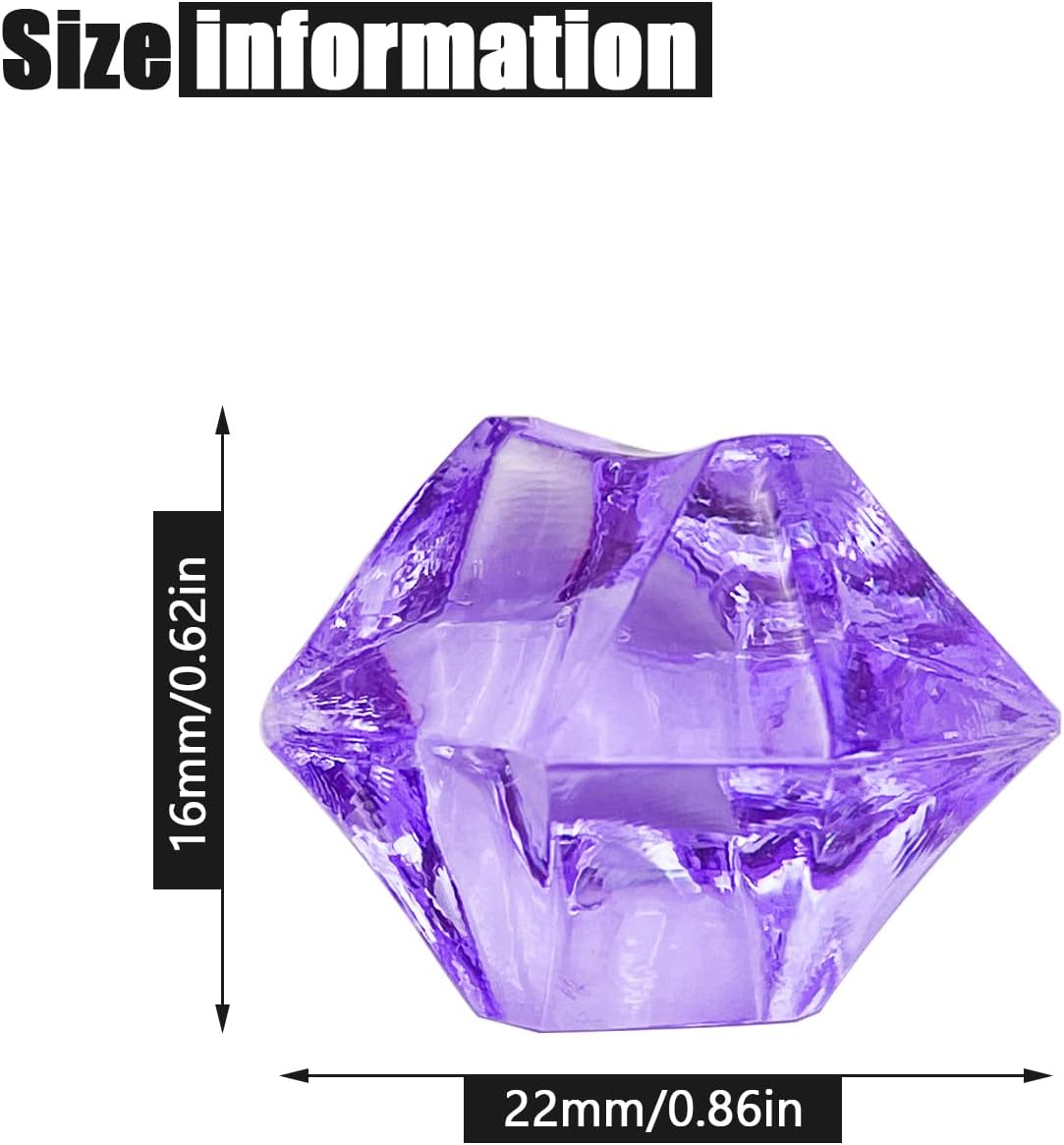 Vase Fillers for Home Decor, Fake Crushed Ice Cubes, Vase Fillers, 150 pcs Reusable Fake ice Cubes for Photography Accessories Props Decoration for Wedding(irregular-16 * 22mmPurple)