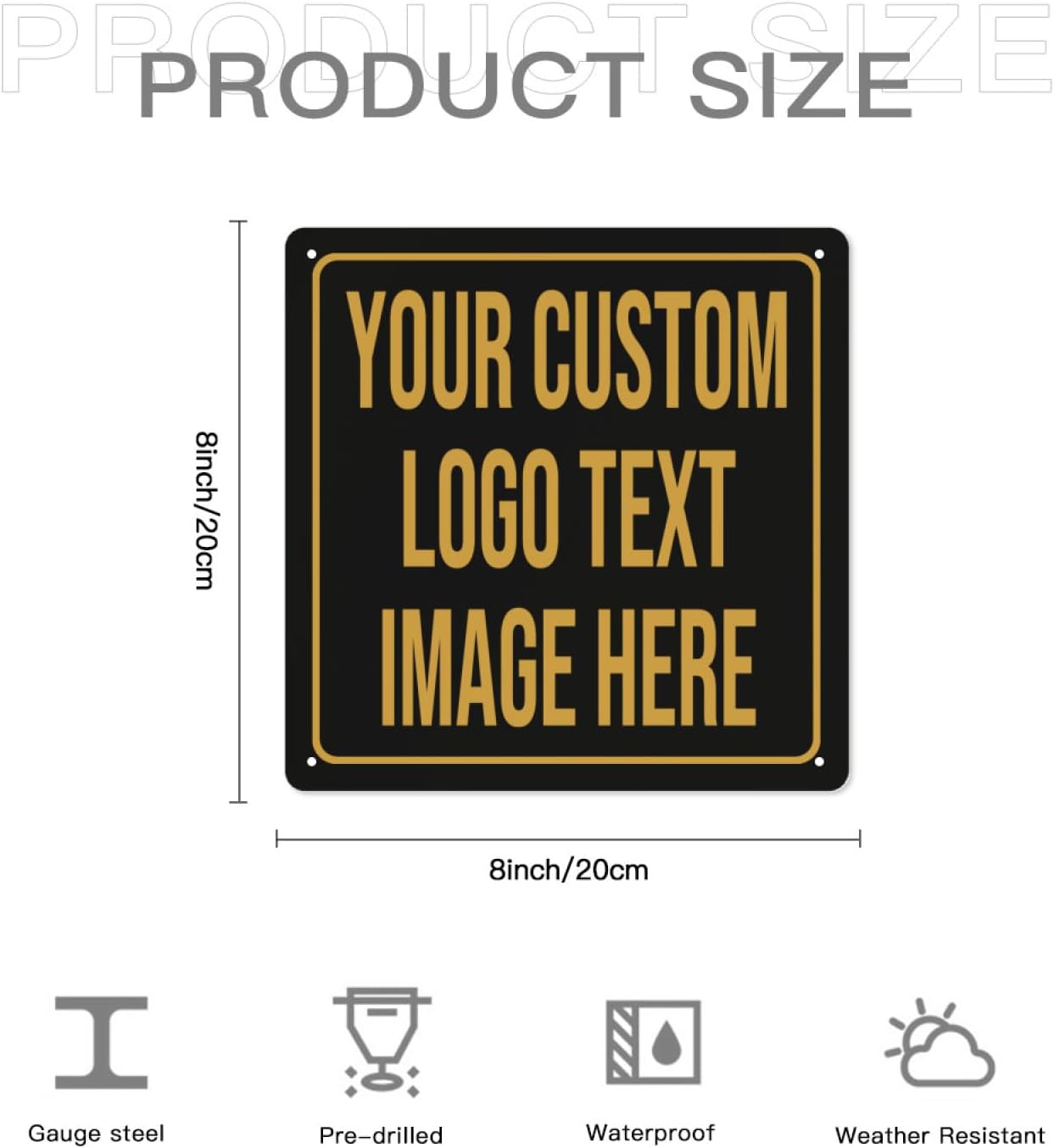 Custom Signs Outdoor Metal Sign Custom Sign Outdor Indoor Personalized Signs Make Your Own Sign With Text Logo Image For Office Business Workplace Home Bar Indoor Outdoor Use 8"x8"