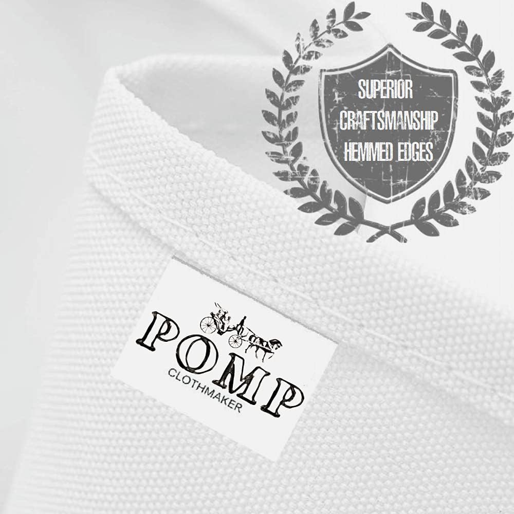 Pomp Pure White 70" x 70" Poplin Polyester Tablecloth (4 Pack) | Wrinkle + Stain Resistant Easy Care Premium Fabric | Fits Square or Round Table