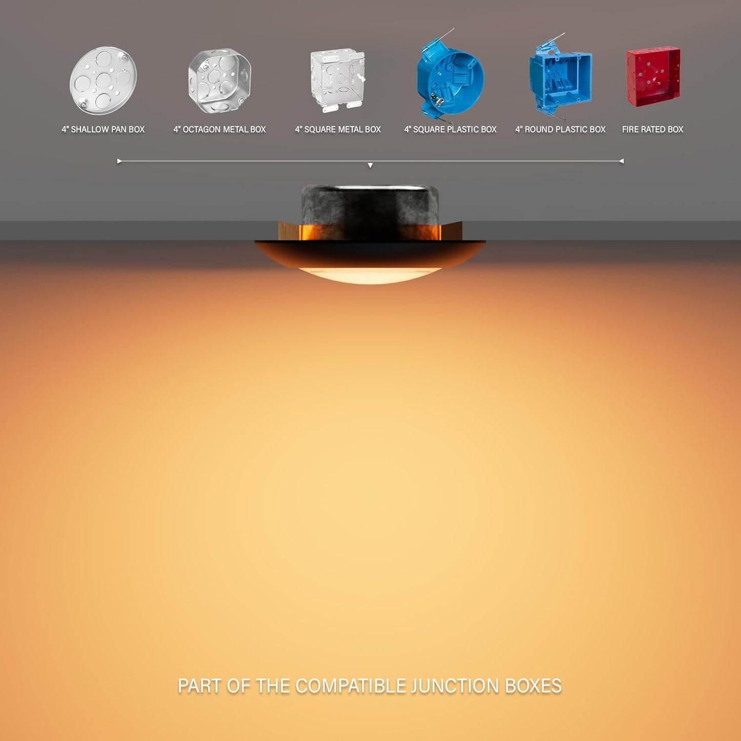 10 Packs 4 Inch Black LED Low Profile Recessed & Surface Mount Disk Light, Round, 10W, 600 Lumens, 3000K Warm White, CRI80, DOB Design, Dimmable, ETL Listed