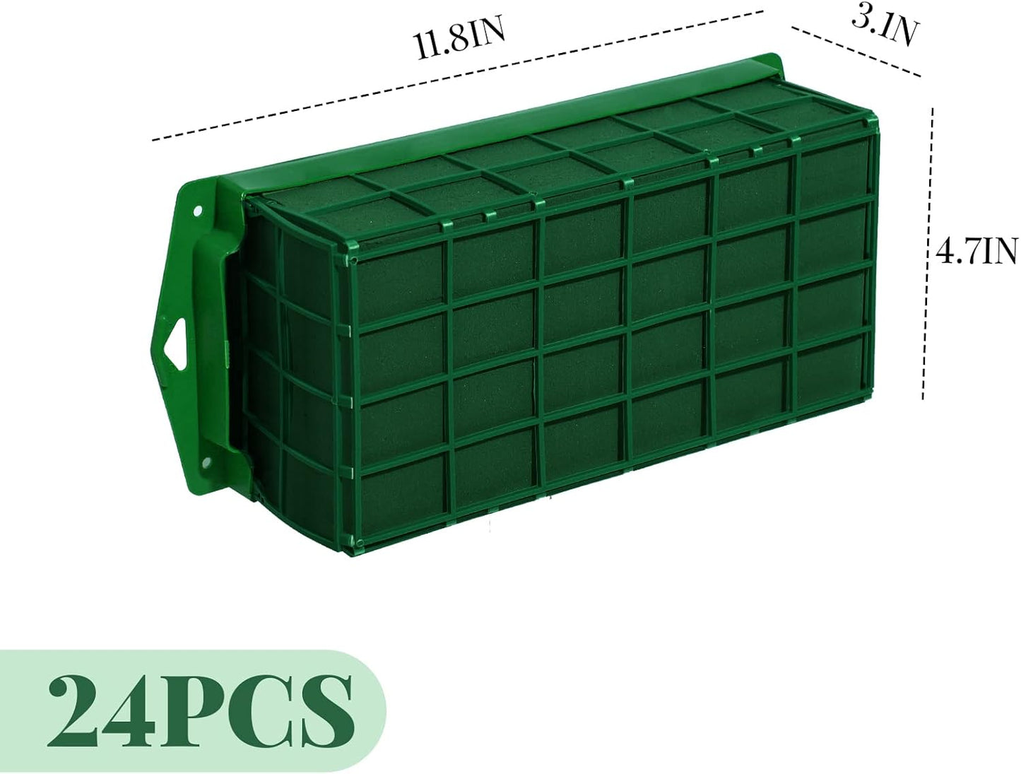 Boao 12 Pieces Floral Foam Cage Holder with Floral Foam for Fresh Flowers Cage Bowl for Table Centerpiece Flower Arrangement, Rectangle, 11.8 x 4.7 x 3.1 Inch