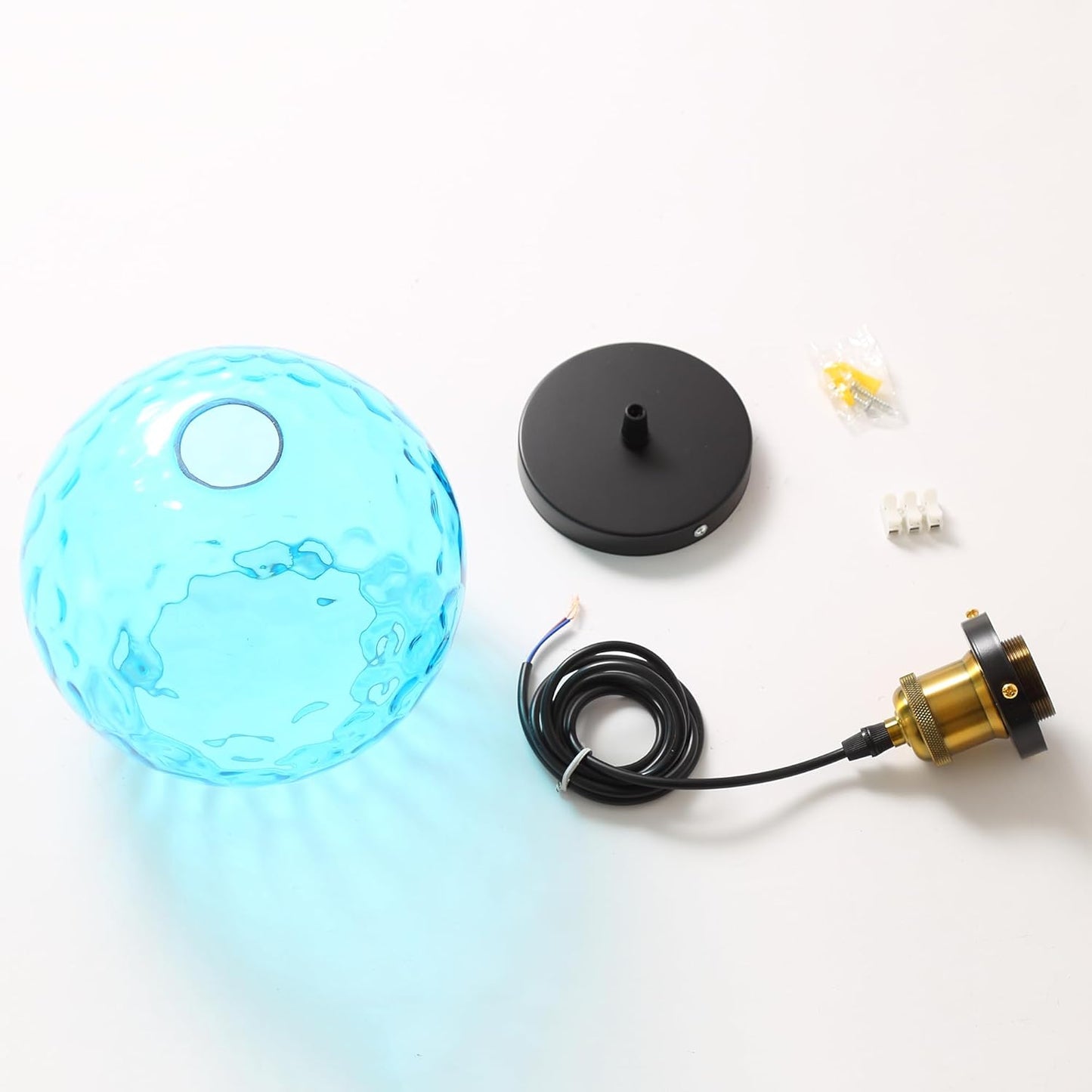 Pendant Light Shade Industrial Hanging Lights Fixtures Ceiling Outdoor Pendant Lighting for Kitchen Island Dining Room Unique Lamp in Kitchen Farmhouse Bedroom (Blue, 7.8 Inches)