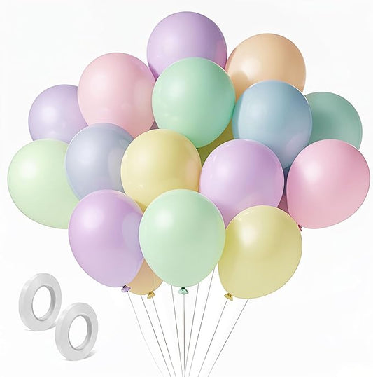 Pastel Balloons Latex Pastel Birthday Decorations 100 Pack 12 inch Round Helium Multicolor Macaron Rainbow Decor for Birthday Rainbow Party Baby Shower Wedding Easter Balloons Decorations