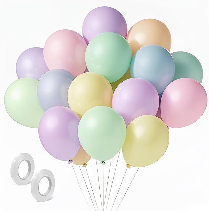 Pastel Balloons Latex Pastel Birthday Decorations 160 Pack 5 inch Round Helium Multicolor Macaron Rainbow Decor for Birthday Rainbow Party Baby Shower Wedding Easter Balloons Decorations