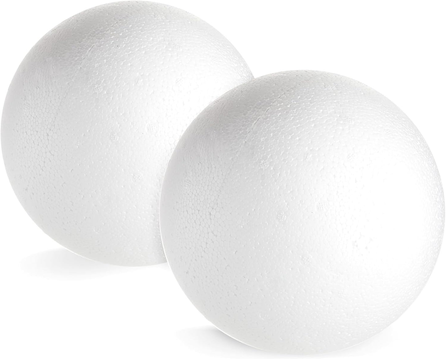 Juvale Sphere Craft Foam Balls - 7.5-Inch White Polystyrene Spheres - 2 Pack for DIY Projects, Floral Centerpieces & Home Decor