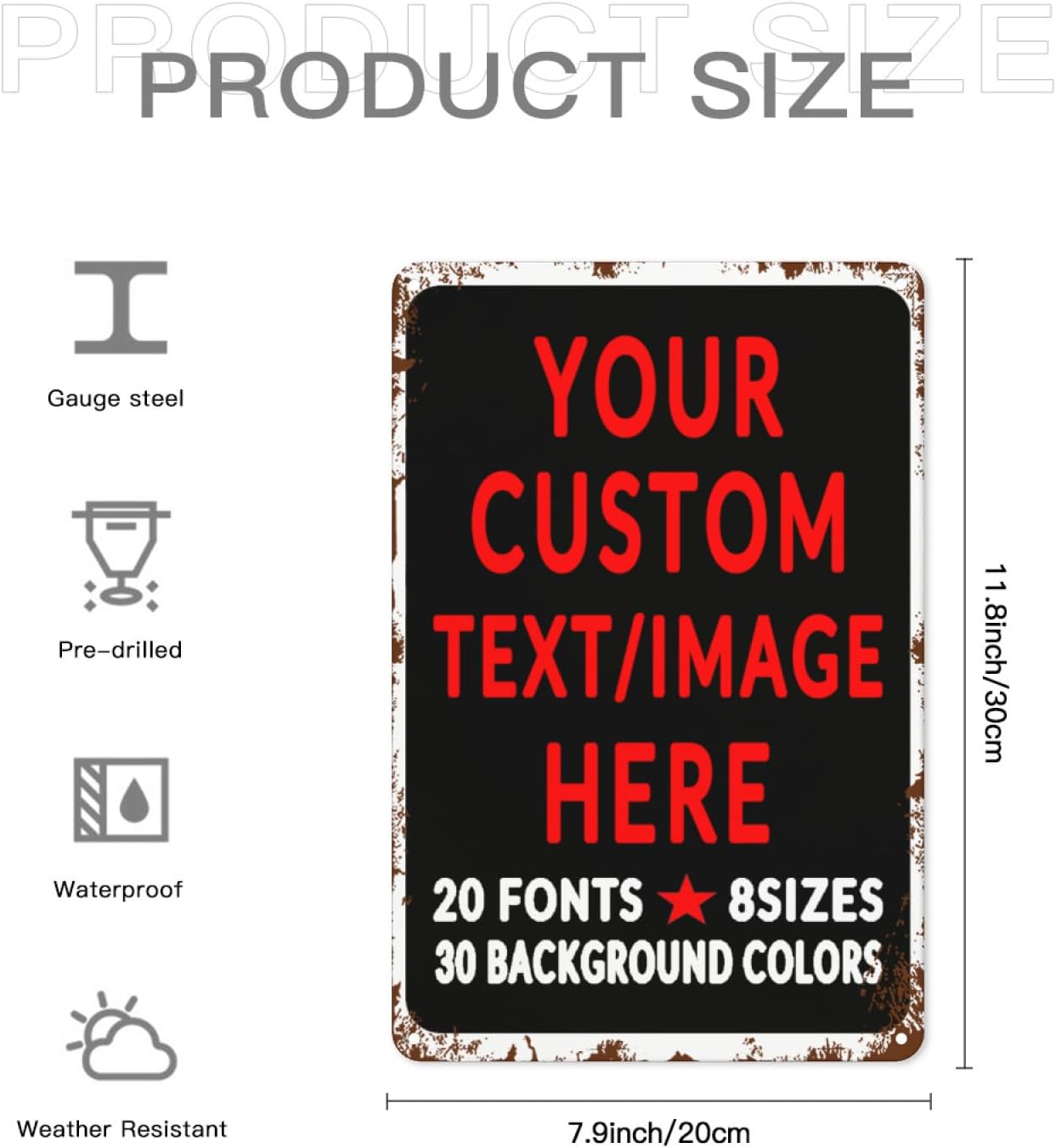 Custom Sign Personalized Custom Metal Sign, Customize For Office, Business, Workplace, Office, Home, Delivery Signs 8x12