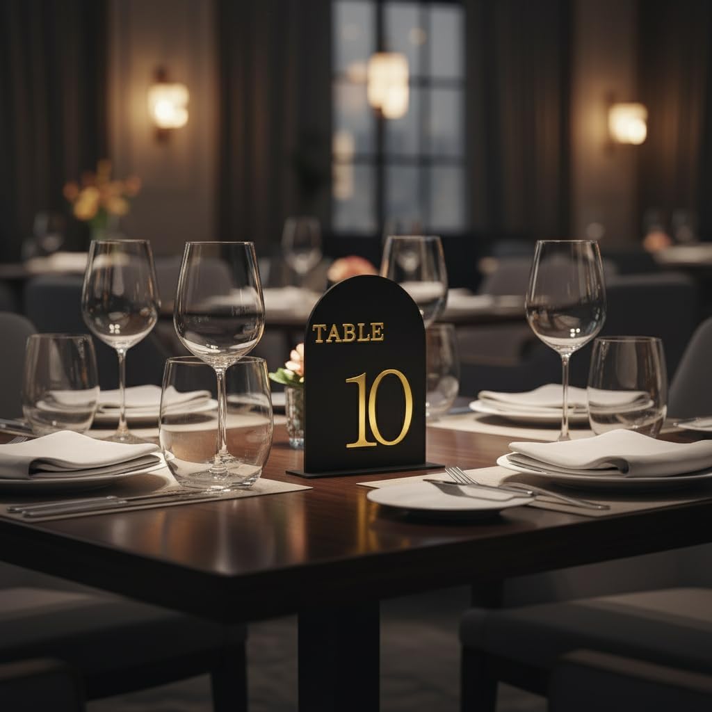 Arch Wedding Table Numbers 1-20 with Stands, 5" X 7" Double Sided Acrylic Wedding Sign Holders, Durable Non-Fading Table Number for Wedding Reception, Events, and Centerpieces