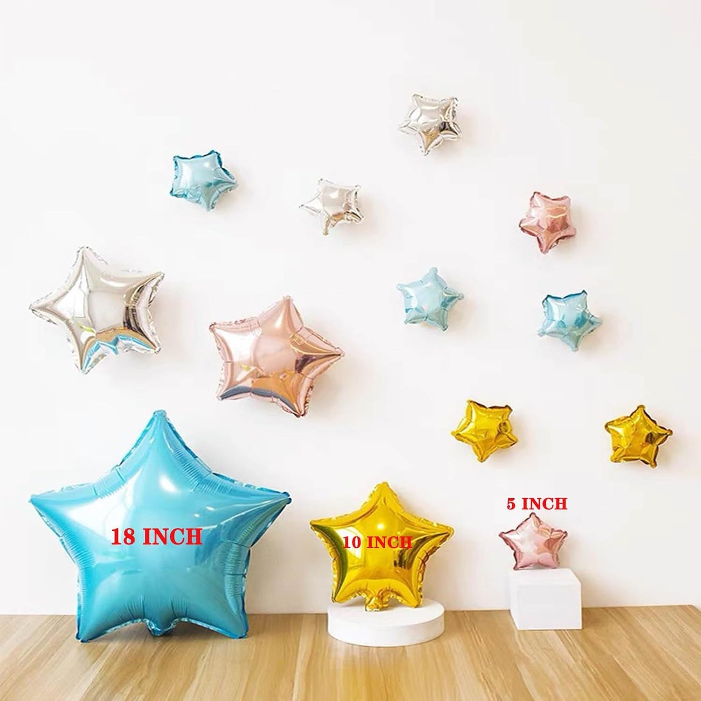50 Pieces 10" Gold Foil Star Balloons for Party Decorations