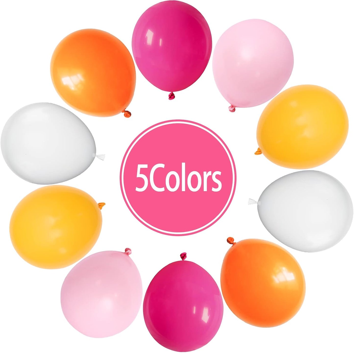 Paready Pink and Orange Latex Balloons, 60 Pcs 12 Inch Hot Pink and Yellow Autumn Balloons for Birthday Baby Shower Thanksgiving Party Engagement Anniversary Wedding Bridal Shower Festival Decoration