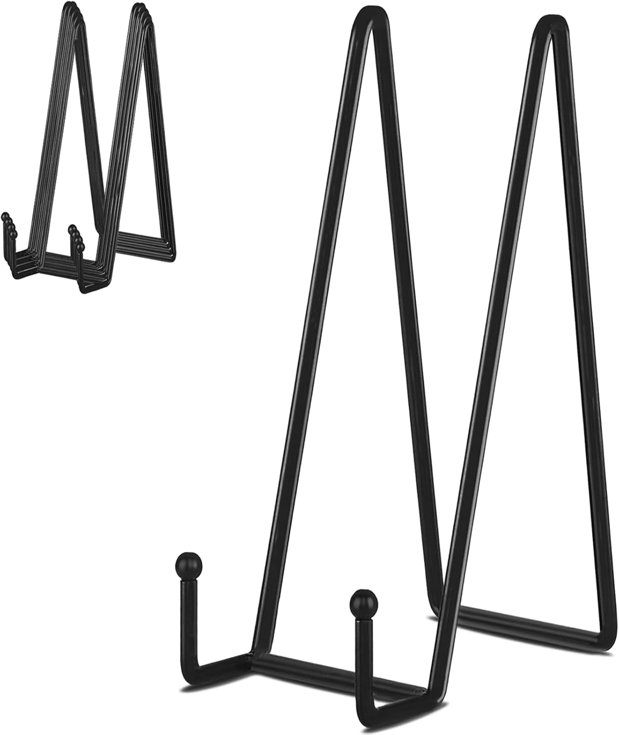 IBosins 5 Pack 12 Inch Plate Holder Display Stands, Large Metal Black Frame Stand for Picture, Book, Photo Easel, Creation, Collectibles