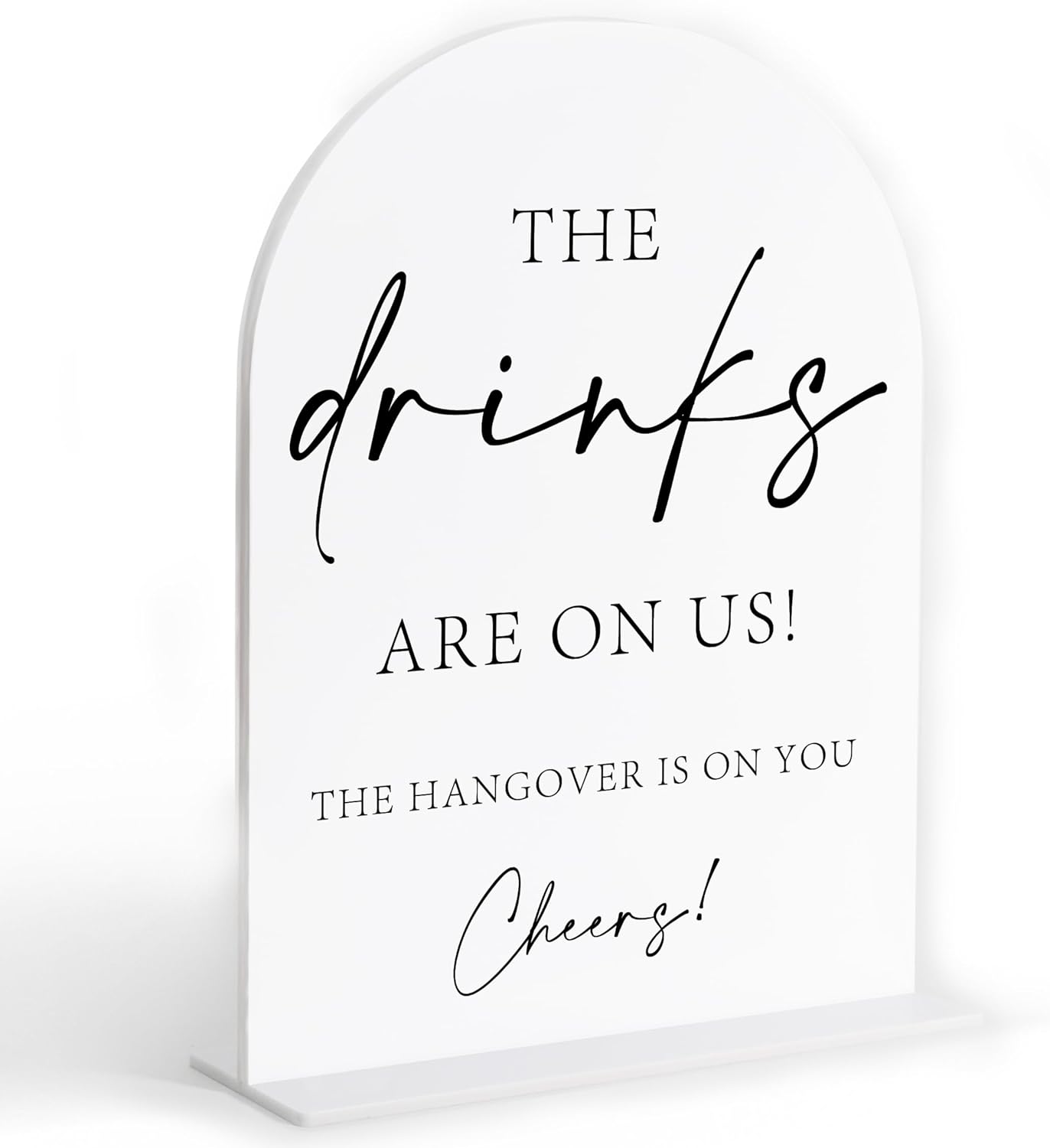 Wedding Bar Sign, White Arch Acrylic Sign, Wedding Signs for Ceremony and Reception, Bridal Shower Decor, Engagement Party Decor, Centerpiece Table Decorations Party for Bride and Groom-14