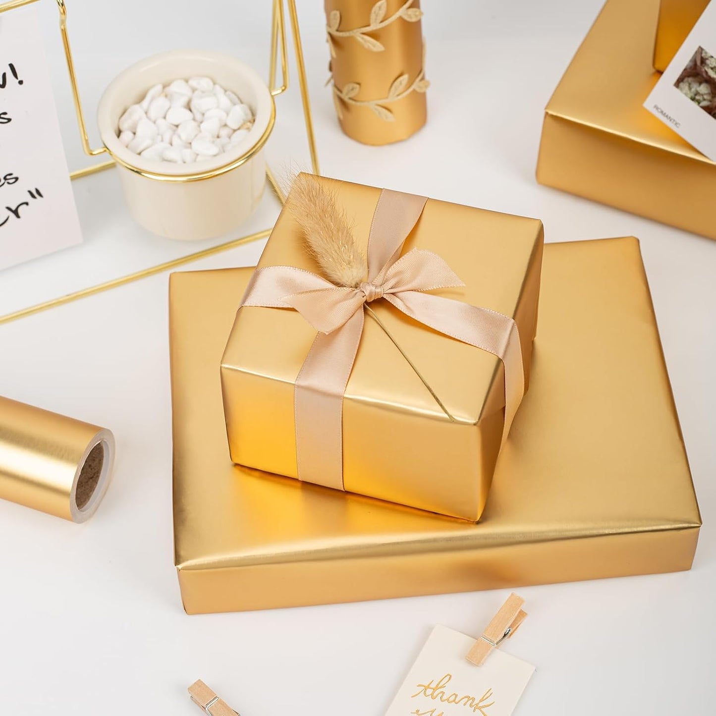 Garbendy Gift Wrapping Paper Roll-Solid Color Pearly-Lustre Paper,Perfect for Wedding, Valentine's Day,Birthday, Christmas,Baby Shower, Party - 17 Inch X 33 Feet