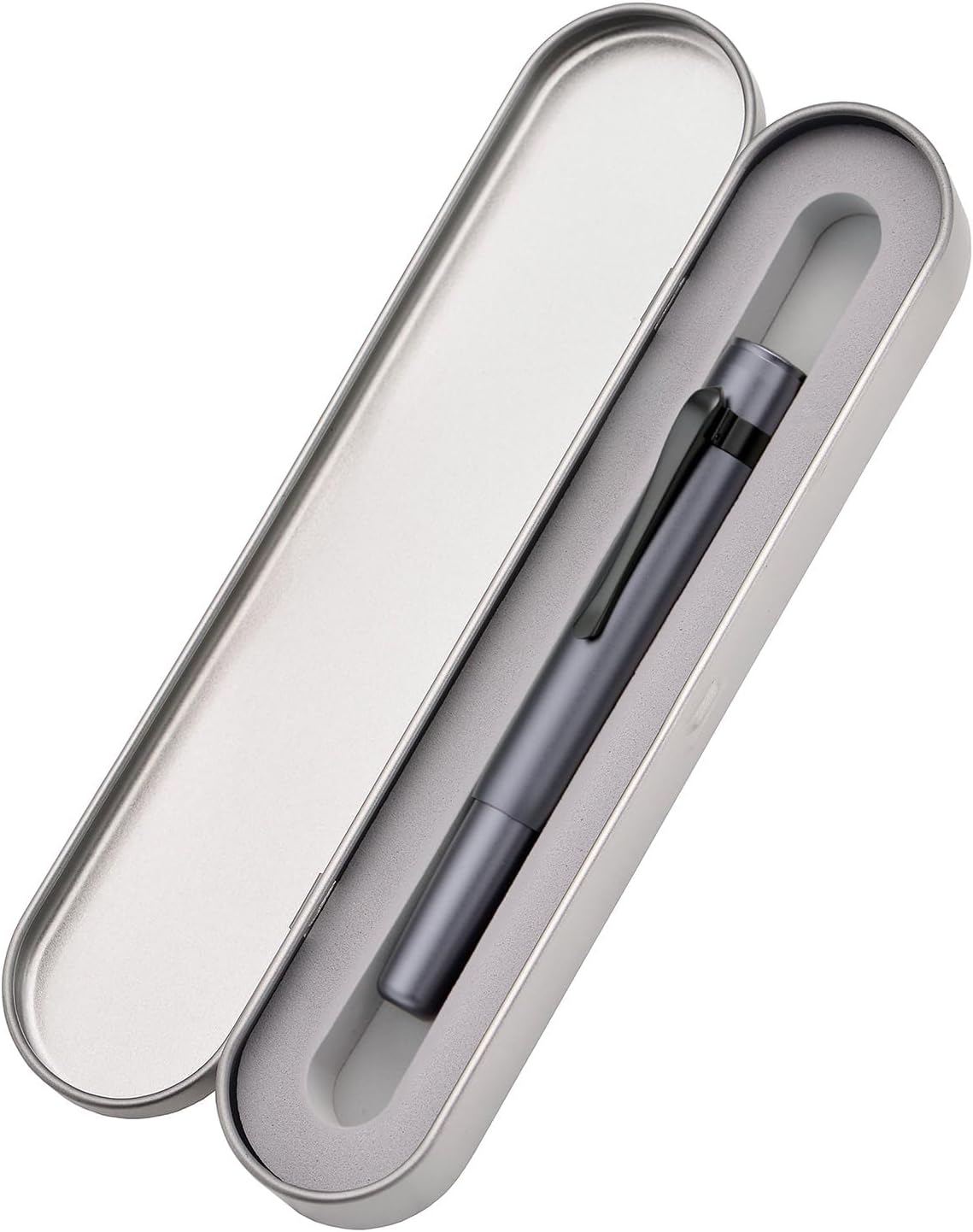 Hongdian M2 Black Forest Mini Fountain Pen, Bent Nib & Sleek Shape Aluminium Short Pocket Travel Pen (Space Gray)