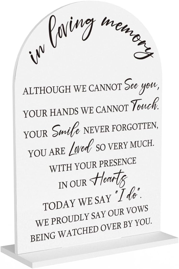 In Loving Memory Wedding Sign, Wedding Engagement Bridal Shower Baby Shower Reception Event Party Table Desk Acrylic Decor