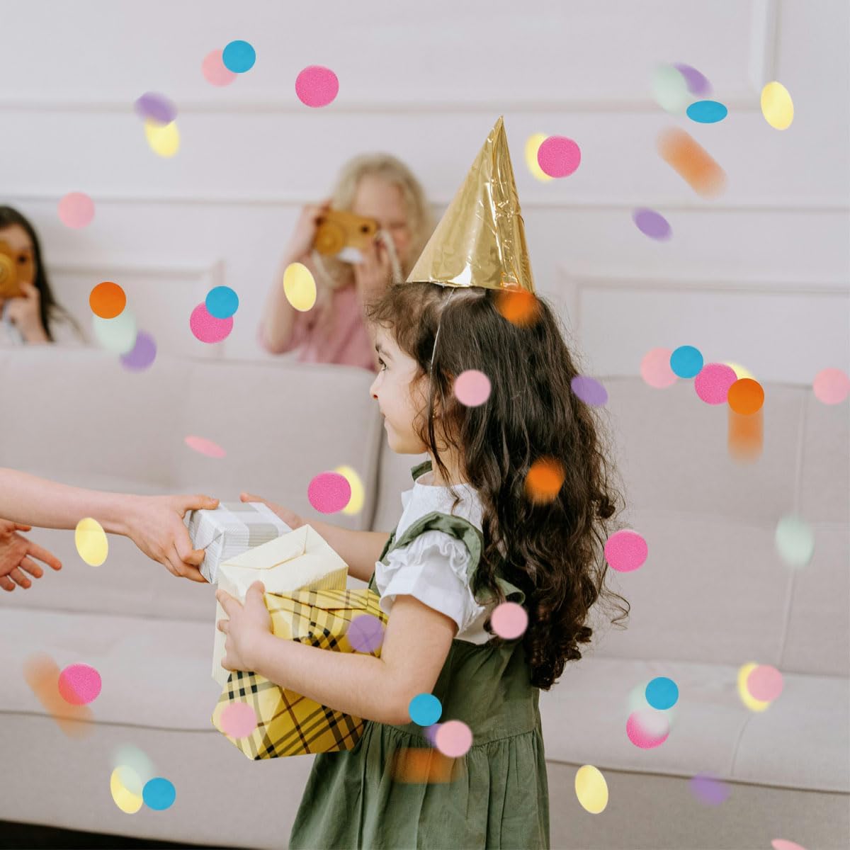 10000 Pieces 1 Inch Round Tissue Paper Confetti, 3.5 oz Multicolor Round Tissue Confetti, for Weddings, Anniversaries, Arts Craft DIY Scrapbooking