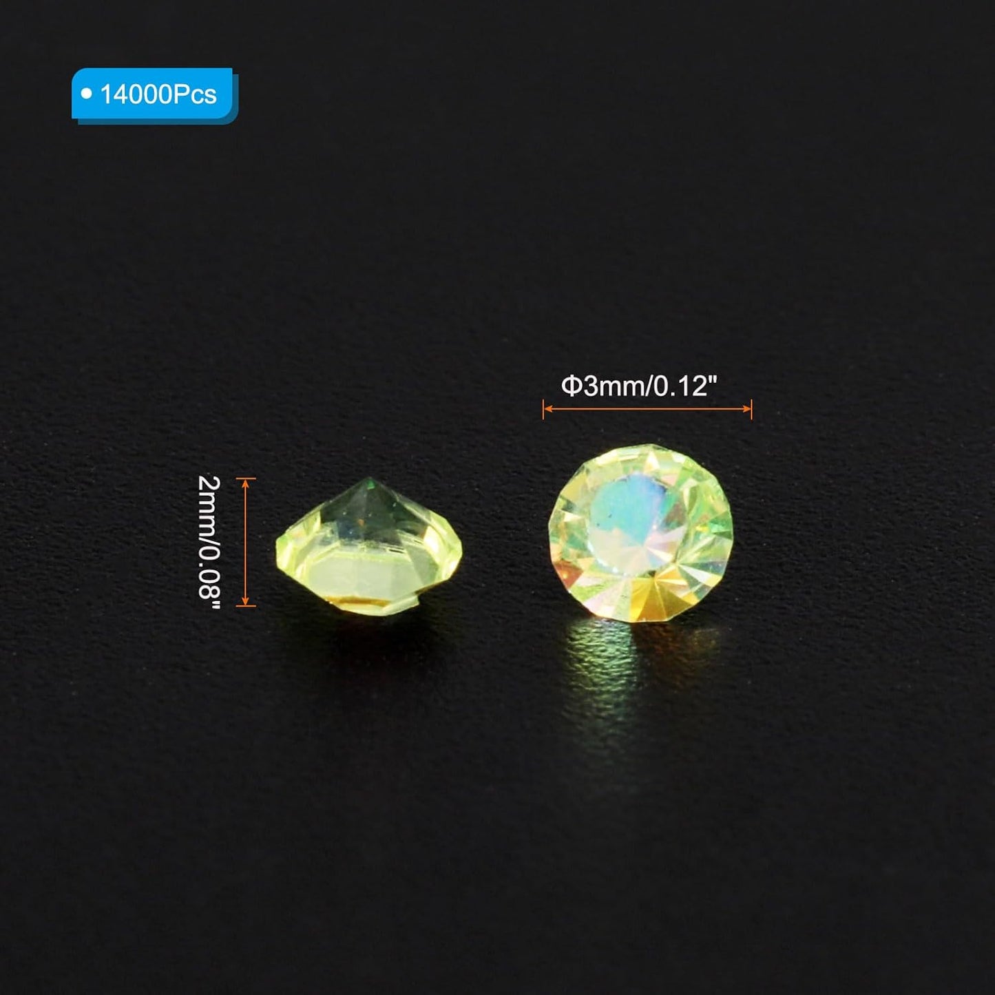 PATIKIL 14000Pcs Wedding Table Scatter Confetti Crystals 3mm Acrylic Diamonds Vase Fillers Gems for Table Centerpiece Decorations Bridal Shower Party, Chartreuse AB