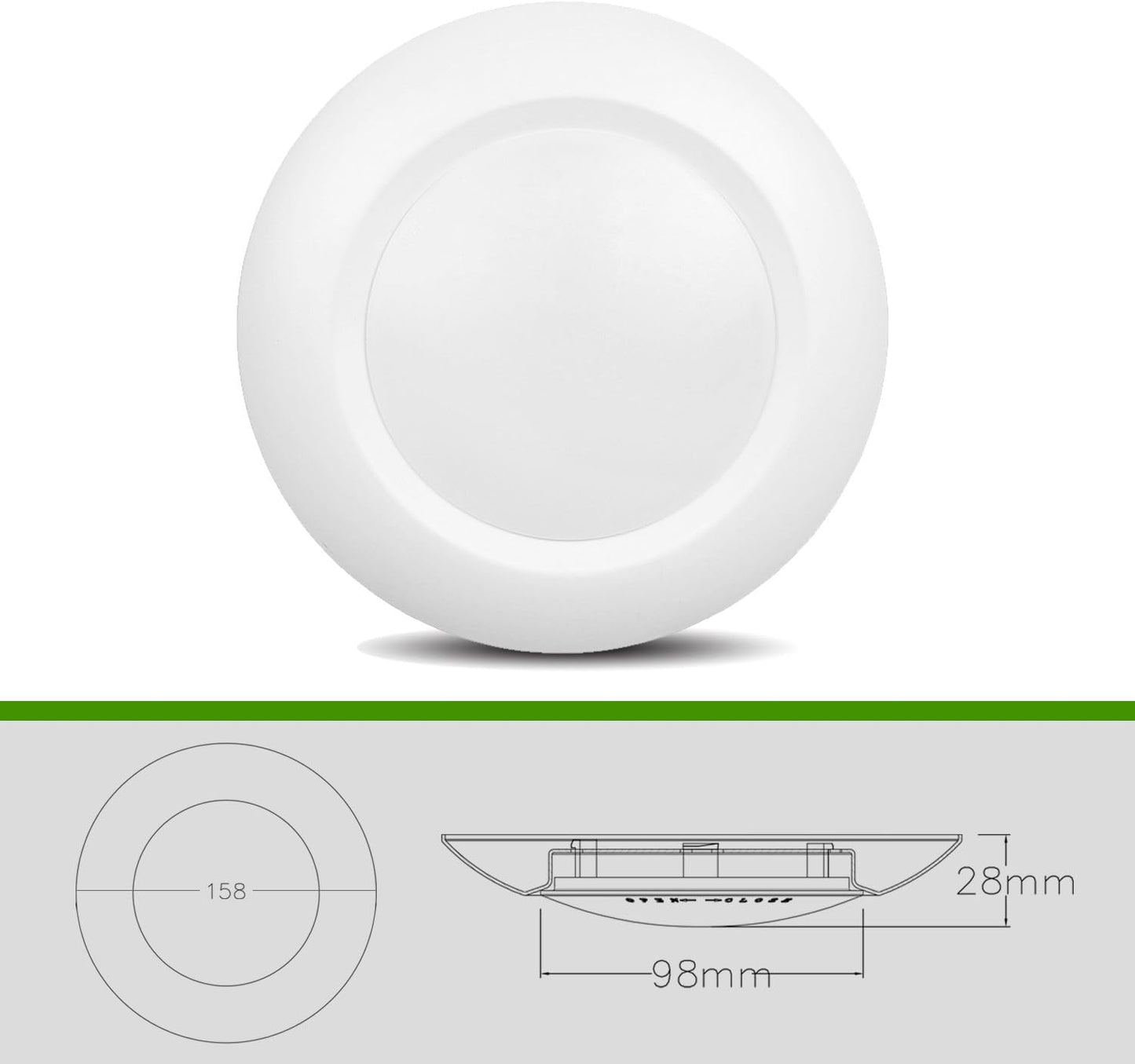 10 Packs 4 Inch LED Low Profile Recessed & Surface Mount Disk Light, Round, 10W, 600 Lumens, 4000K Cool White, CRI80, DOB Design, Dimmable, ETL Listed, White