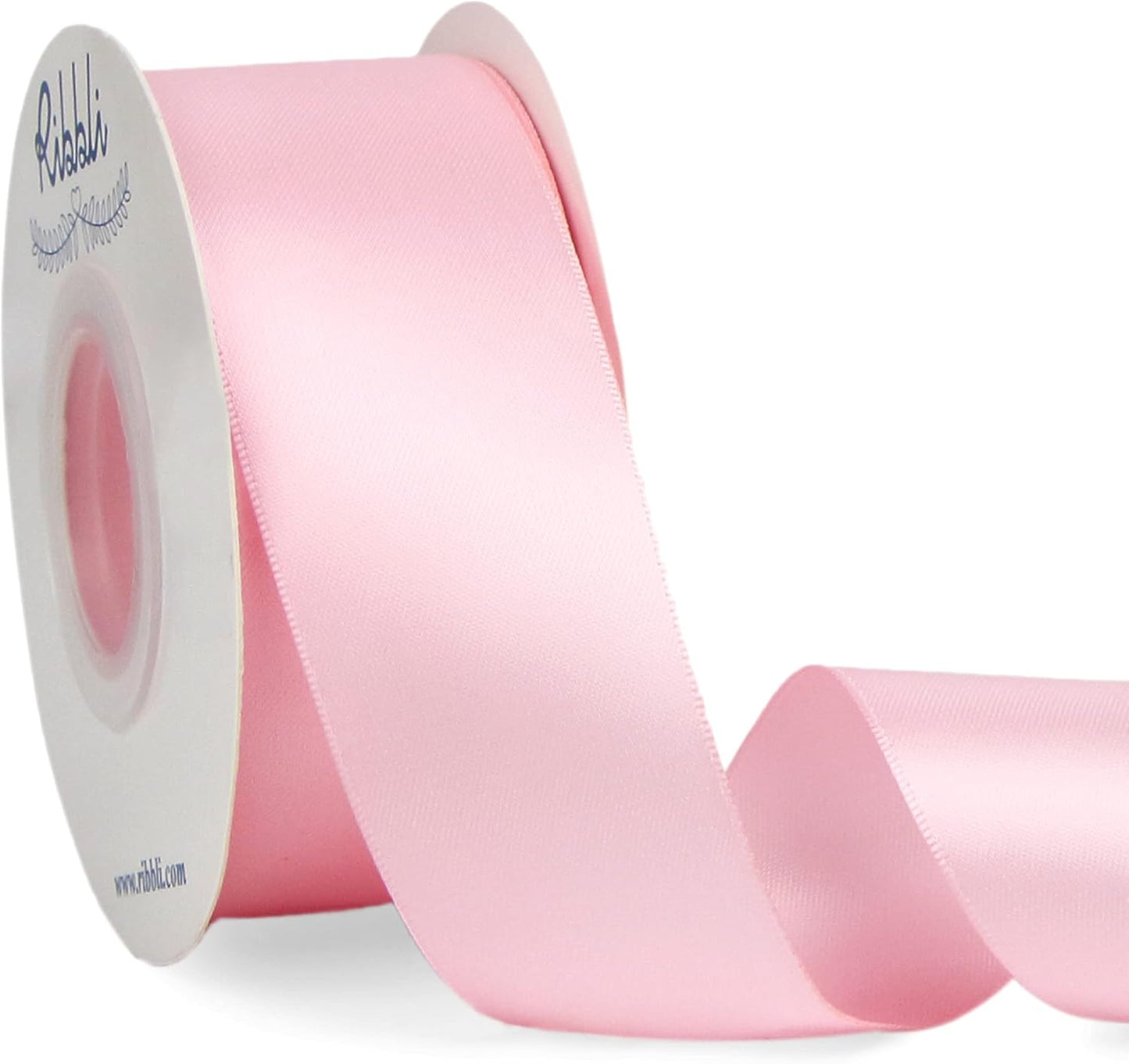 Ribbli Light Pink Double Faced Satin Ribbon,1-1/2” x Continuous 25 Yards,Use for Bows Bouquet,Gift Wrapping,Baby Shower,Floral Arrangement