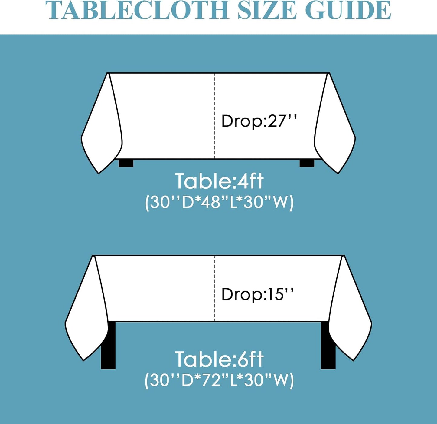 VidaFete 60*84inch Rectangle Tablecloth Polyester Table Cloth，Stain Resistant and Wrinkle Polyester Dining Table Cover for Kitchen Dinning Party Wedding Rectangular Tabletop Buffet Decoration(White)