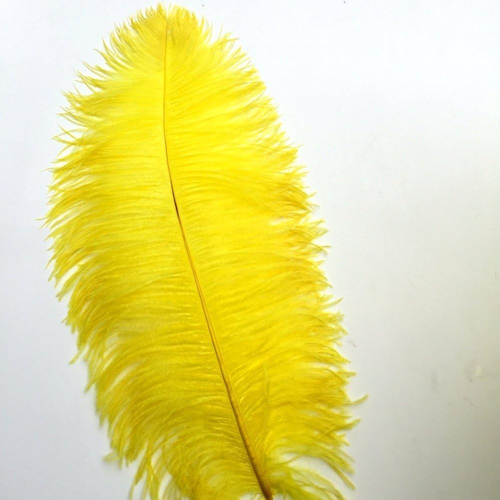Kolight® 40pcs 12''~14''(30~35cm) Natural Ostrich Feathers for DIY Home Wedding Party Office Decoration (Yellow)