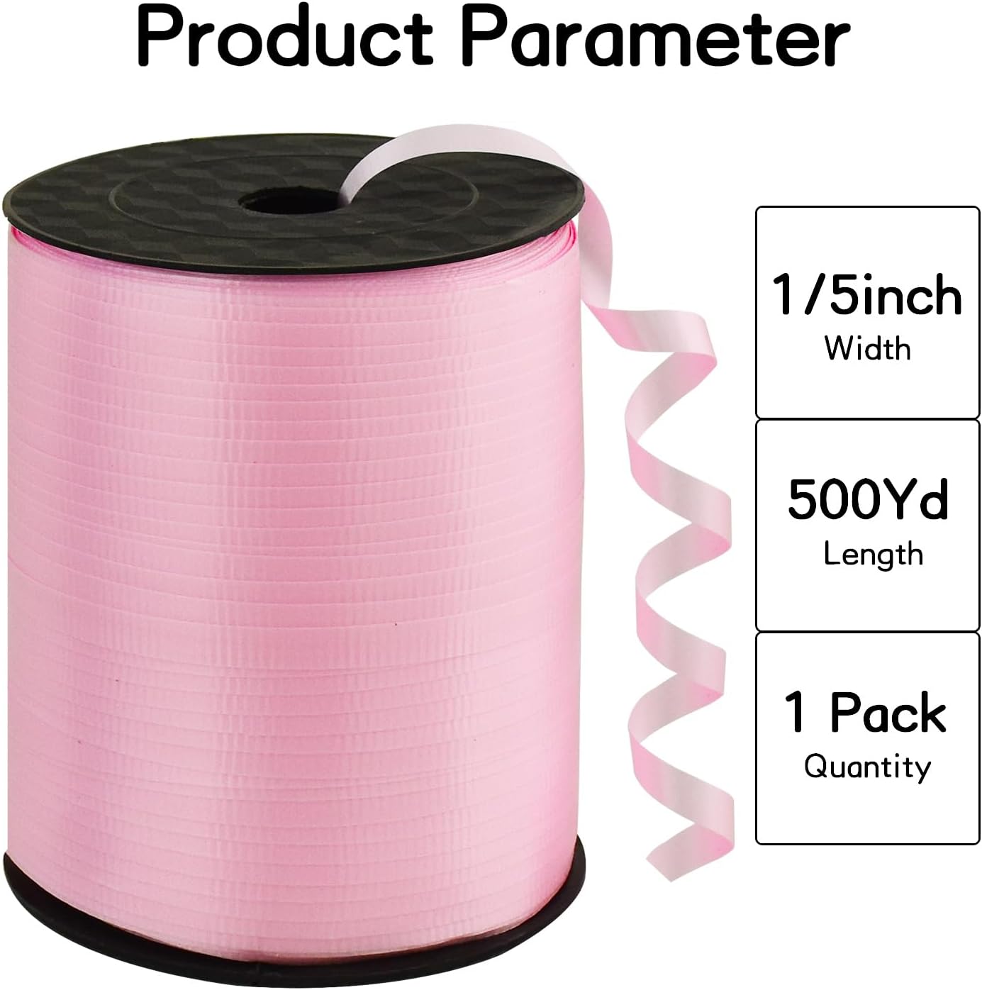 BEISHIDA 500 Yards Matte Light Pink Curling Crimped Ribbon Balloon String Ribbons for Gift Wrapping Ribbon for Birthday Party Festival Art Craft Decor Florist Flowers Decoration
