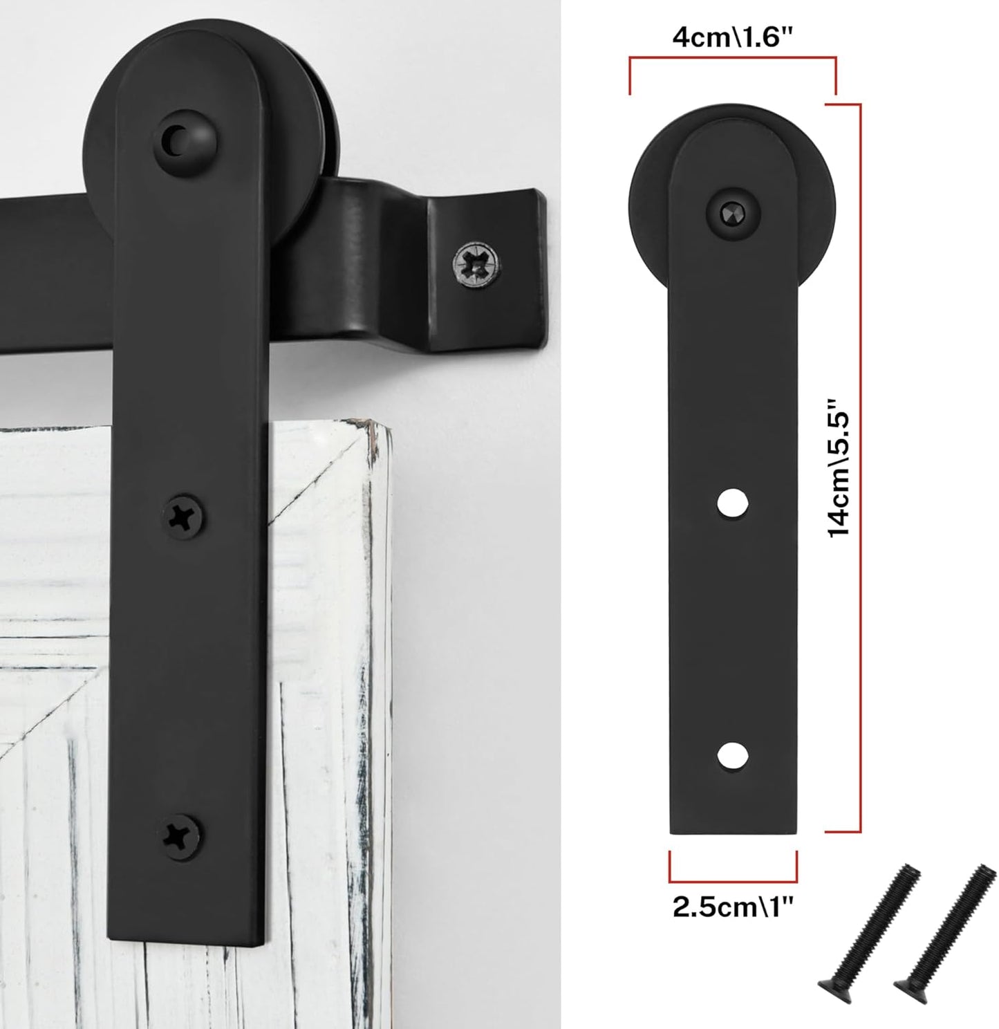 COGOOD Farmhouse Barn Door Mirror - 25 x 18 Rustic Wood Framed Decrative Mirror for Bathroom, Living Room, Entryway Wall Decor (White)