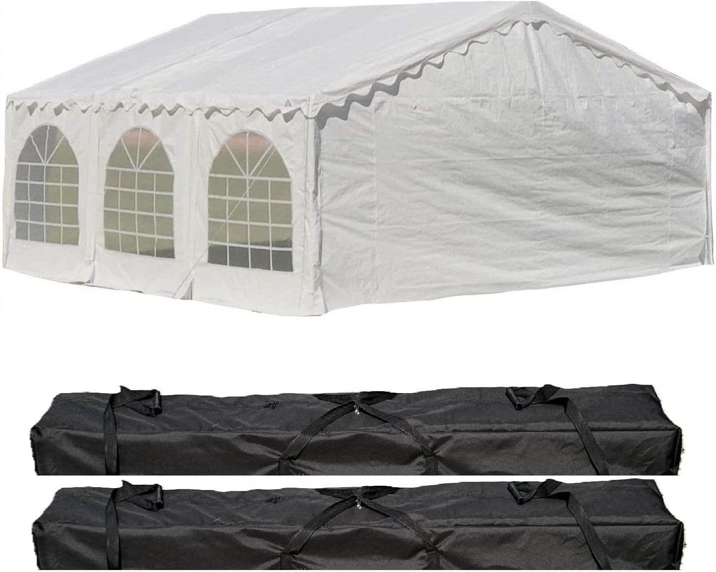 DELTA 20'x16' Budget PE Party + (2) Long Storage Bags for Parties, Outdoor Party Tents, Canopy Carpas para Fiestas, Wedding Party Event Canopy with Waterproof Top (B Model)