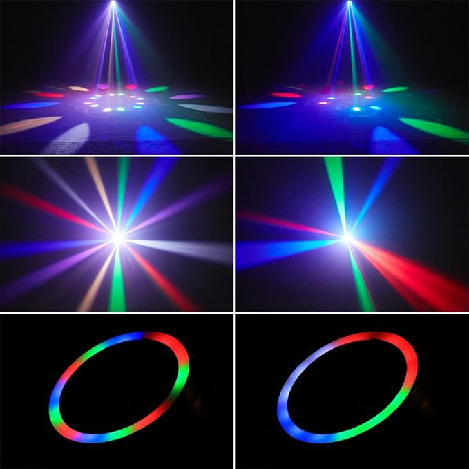 Mini Moving Head Light, 30W Compact Led DJ Stage Lights Moving Head Bee-Eyes with Halo Effects, Remote/ DMX512/ Sound Control for Wedding DJ Party Disco Club Small Venues