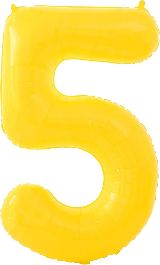 KatchOn, Yellow Number 5 Balloon - Giant, 40 Inch | Yellow 5 Balloon, 5th Birthday Decorations for Boys | 5th Birthday balloon for 5 Year Old Birthday Decorations, Anniversary