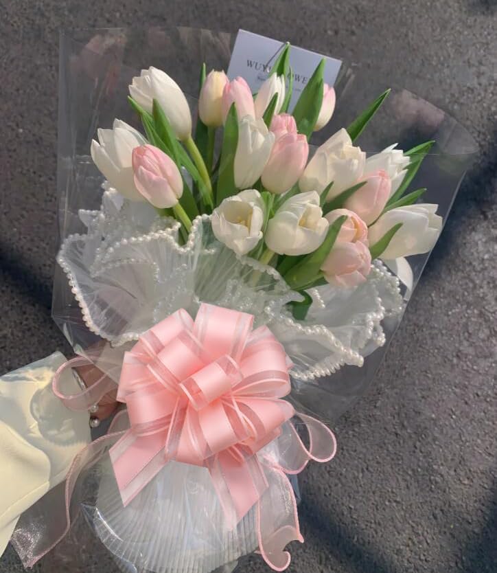 ZhXu Shuo 6 Pieces Large Pull Bows, 6 inches, Organza Fabric, Pink, Wedding & Birthday Occasion, Special Occasions, Classic & Traditional Style, Solid Pattern