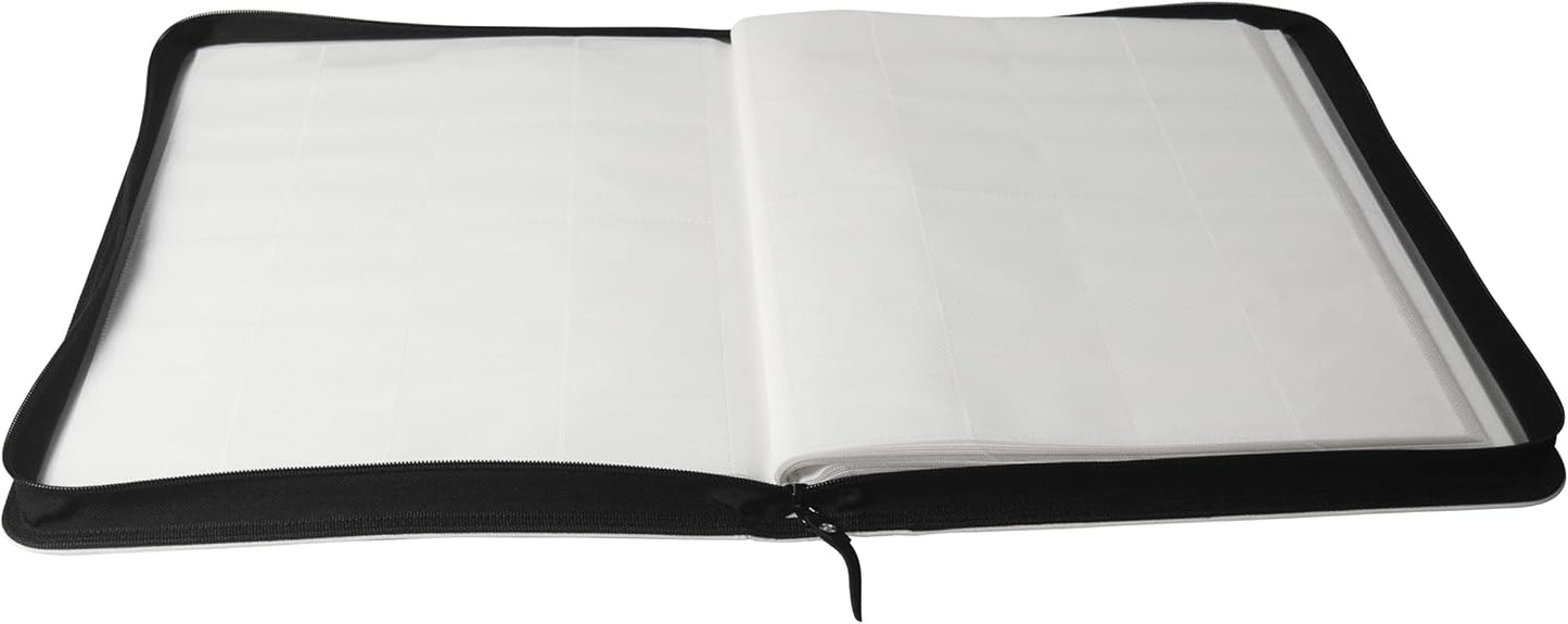 TopDeck TCG Binder - White, 16 Pocket Side Loading Card Binder, Compatible with Pokemon, Yu-Gi-Oh, Magic the Gathering, and More
