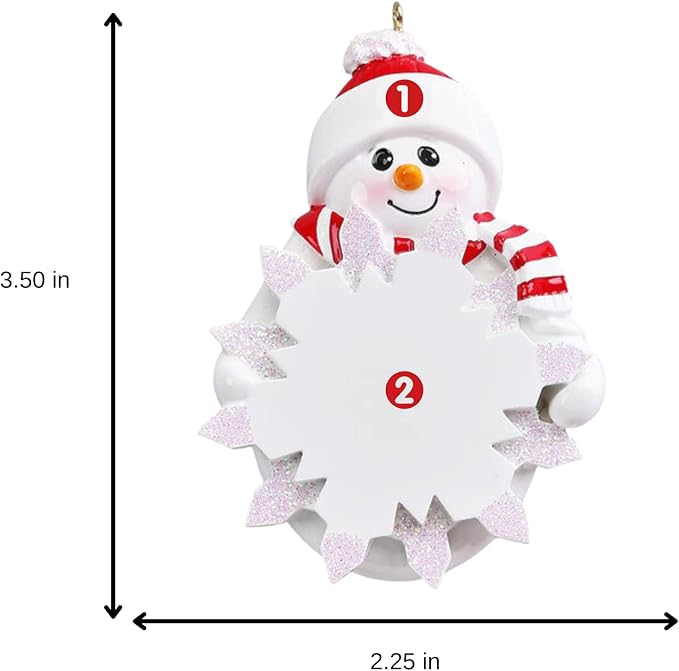 2025 Snowman Kids Personalized Christmas Ornament – Custom Resin Ornament with Child’s Name – Cute Holiday Keepsake for Boys & Girls – Xmas Tree Decoration Gift for Children (Snowflake Snowman)
