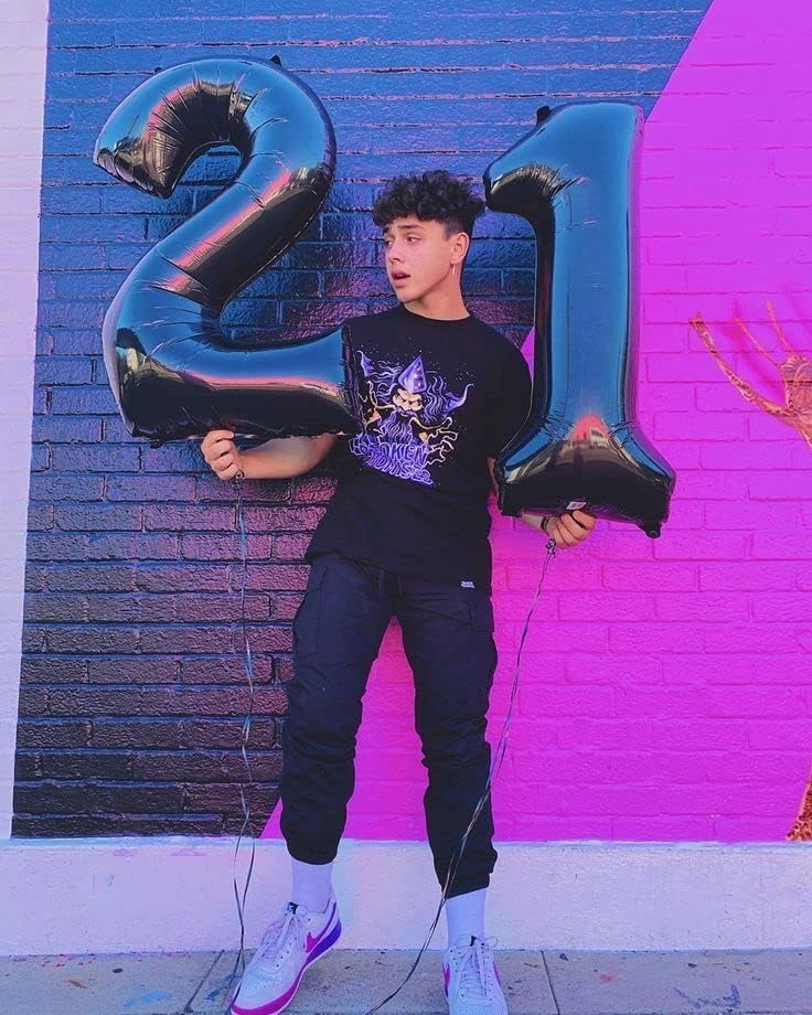 40 Inch Black Number Balloon 0-9(Zero-Nine), Big Size Happy Birthday Balloon, Foil Helium Big Number Balloon for Birthday Celebration Decorations Graduations Anniversary Photo Shoot