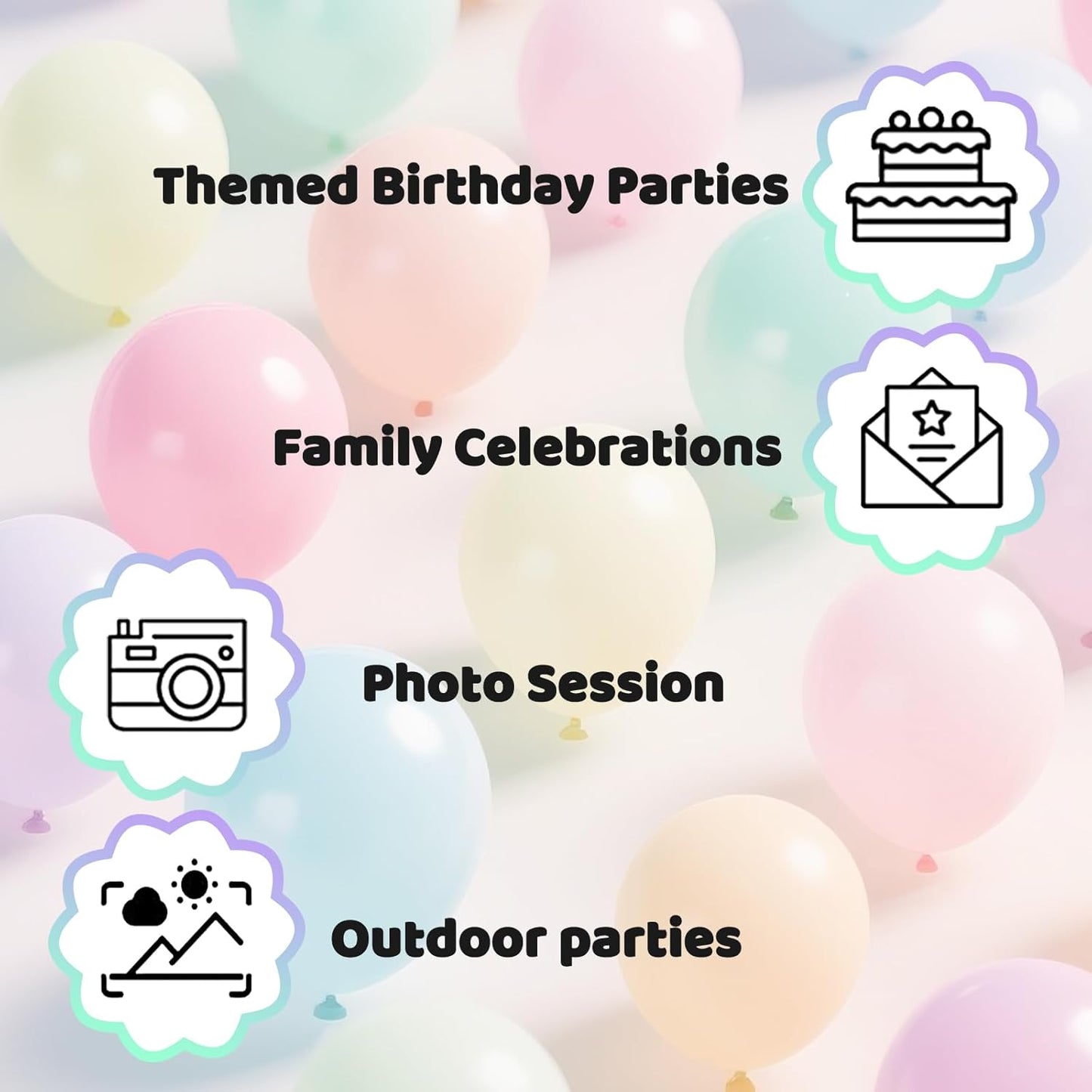 110pcs Pastel Balloons 12 Inch, Pastel color balloons Assorted Latex Ballons for Birthday Party DecorationsBaby Shower Wedding(with 2 Ribbons).