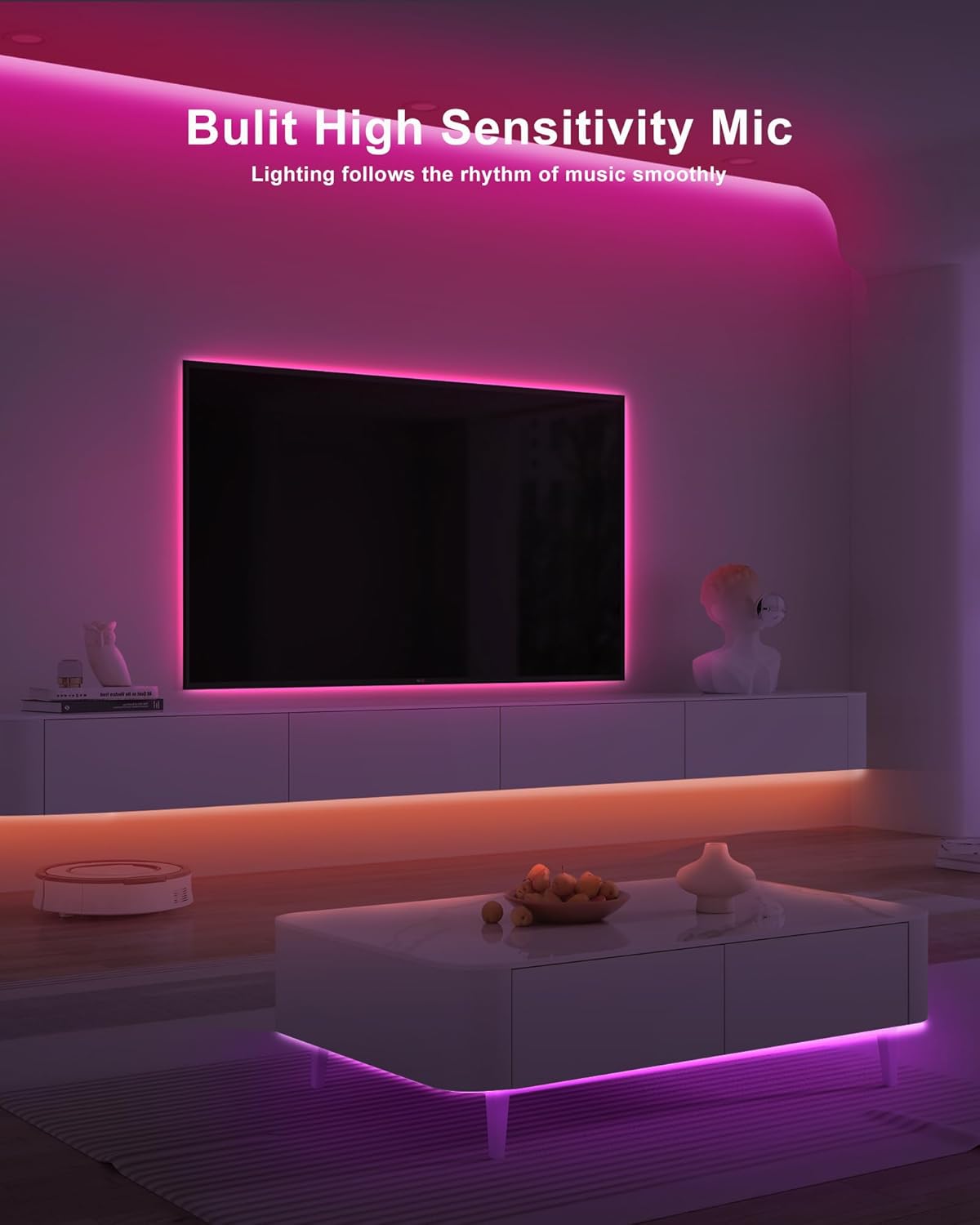 9.84ft Bluetooth RGB COB Led Strip Lights with Remote, Dimmable Smart App Led COB Light Strip, Color Changing Music Sync, Indoor RGB Led Lights Bedroom, Home Decor, Party