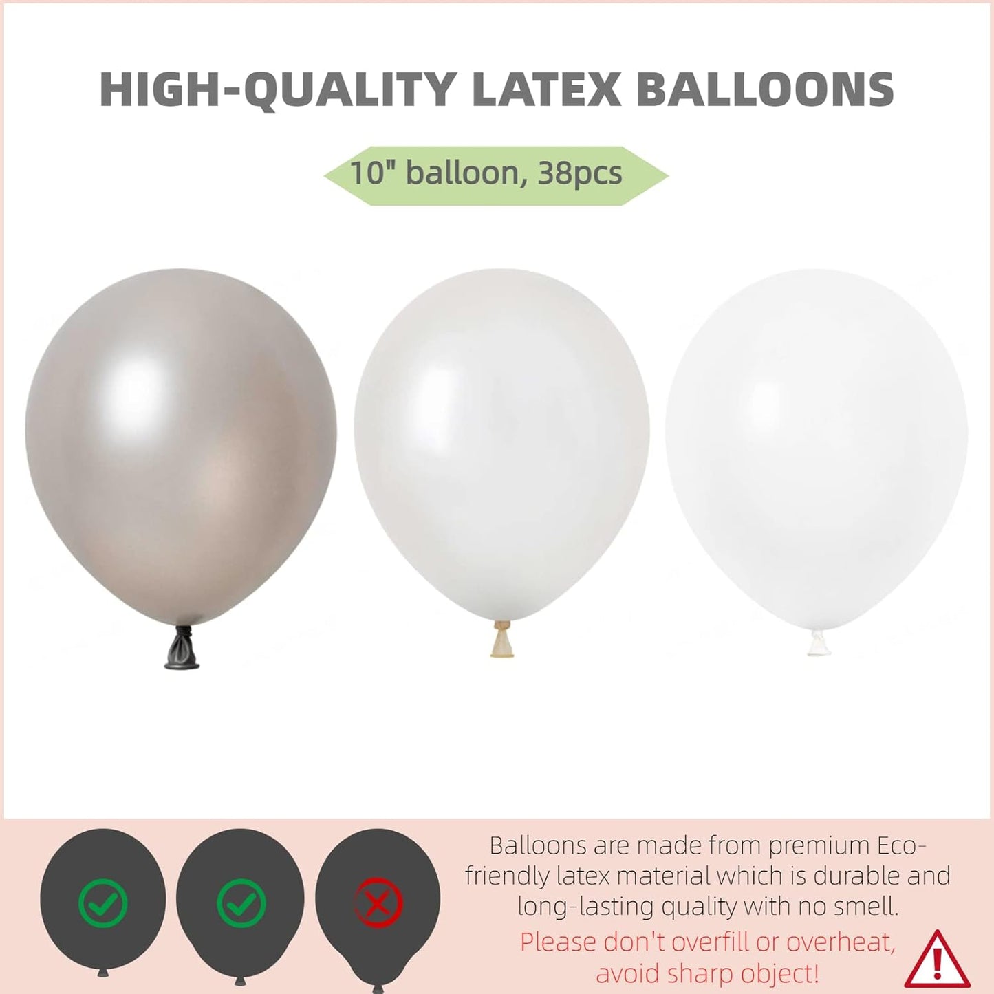 Balloon Column Kit Set of 2 With Balloons Included - with Base, and Pole,Balloon Tower Backdrop Decoration for Wedding, Baby Shower, Birthday Party, or Bachelorette Parties (Silver White)