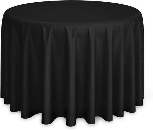 Lann's Linens - 10 Premium 132" Round Tablecloths for Wedding/Banquet/Restaurant - Polyester Fabric Table Cloths - Black