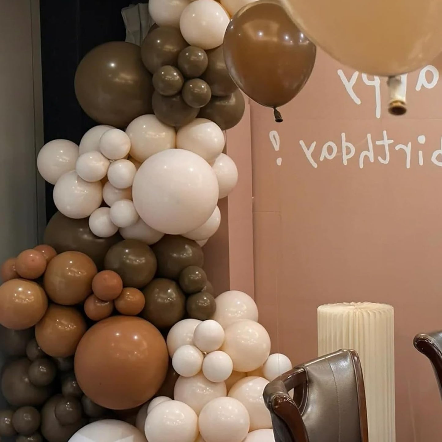 90pack Brown Balloons Different Size 18/12/10/5 Inch Brown Balloon Garland Arch Kit for Graduation, Wedding, Birthday, Princess Theme Party, Valentine's Day Party Decorations