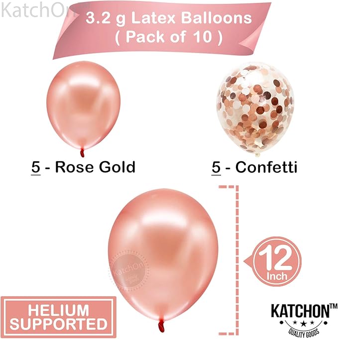 KatchOn, Rose Gold 35 Balloon Numbers - 40 Inch | Rose Gold 35 Balloons for 35th Birthday Anniversary Decorations | Mylar Balloons for Women Men 30th Birthday Party Decorations
