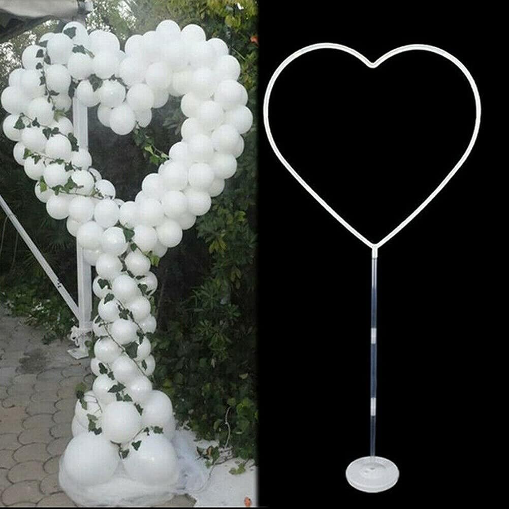Balloon Column Heart Shape Arch Set with Stand Base and Balloon Sticks, Balloon Arch Frame Column Holder Decoration for Birthday/Wedding/Baby Shower Party
