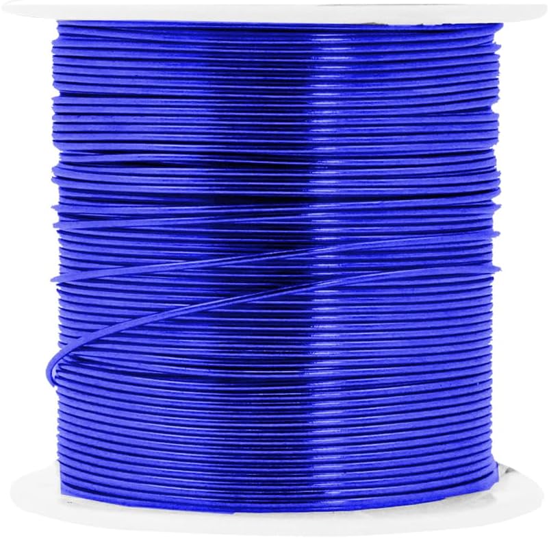 Mandala Crafts 20 Gauge Anodized Aluminum Craft Wire for Jewelry Making - 450 FT Colored Flexible Silver Copper Gold True Blue Purple Pink Wire - Bendable for Bonsai Armature Crafting Sculpting