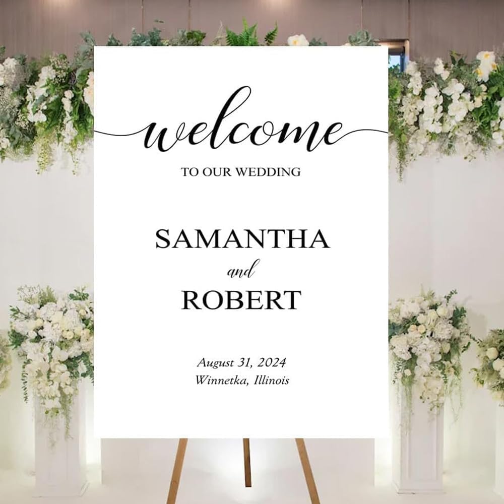 Personalized Minimalist Wedding Welcome Sign - Custom Decoration for Wedding Event Party