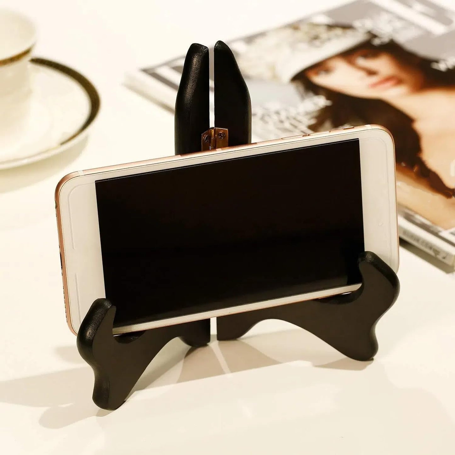 Tatuo 4 Packs Wooden Display Stand Decorative Plate Stands for Display Picture Frame Holder Easels