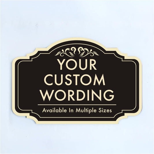 Custom Decorative Outdoor Metal Sign - Personalized Aluminum Sign, Waterproof & Made In USA - Design 2 Black Charcoal 12x8 In