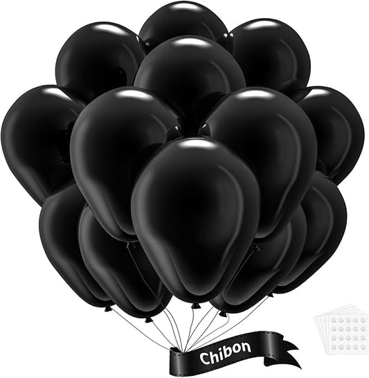Black Latex Balloons, 150pcs 5 inches Round Helium Balloons for Black Themed Wedding Graduation Anniversary Birthday Party Backdrop Decorations